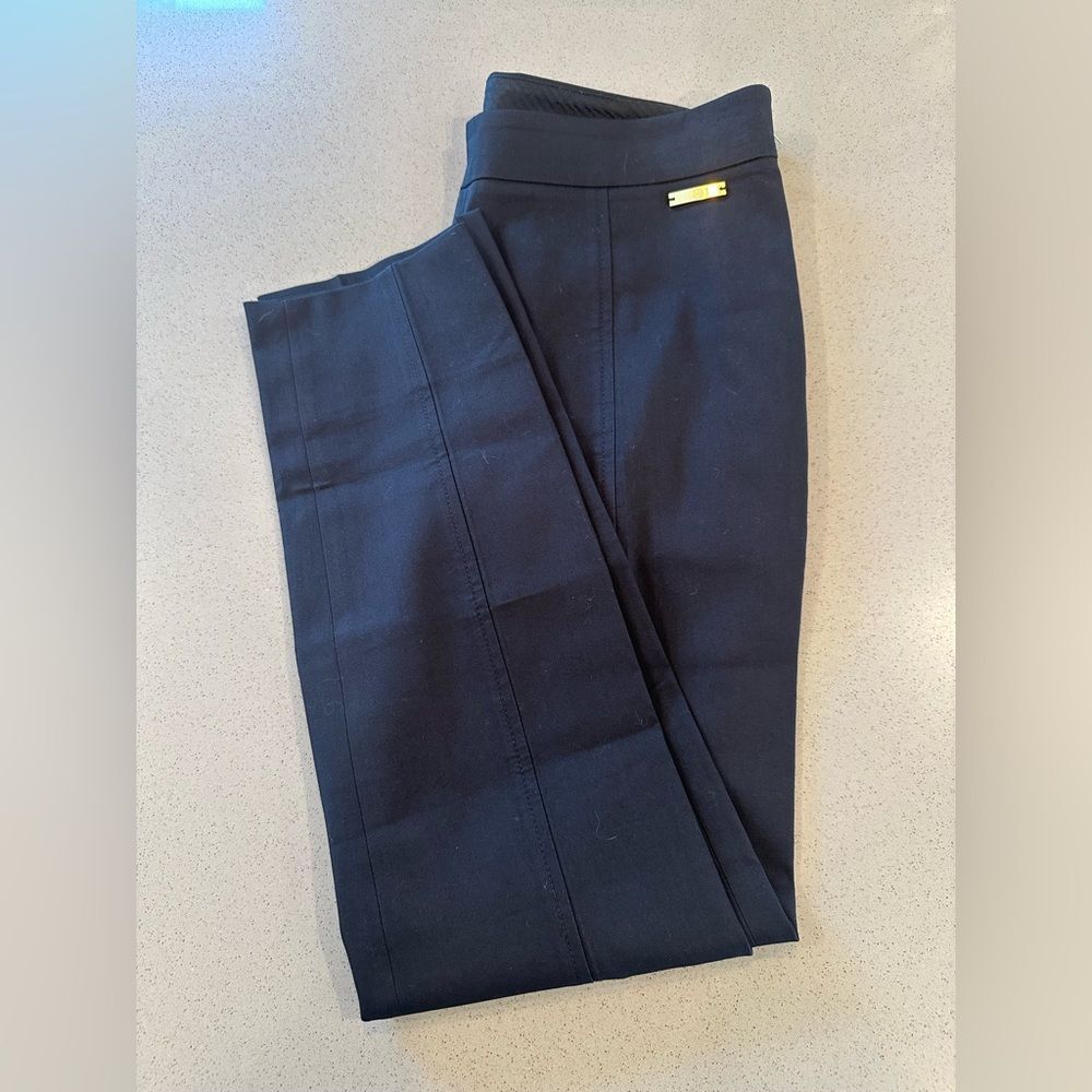 Tory Burch Women's Black Slit Hem Cotton Blend Pants Size 2